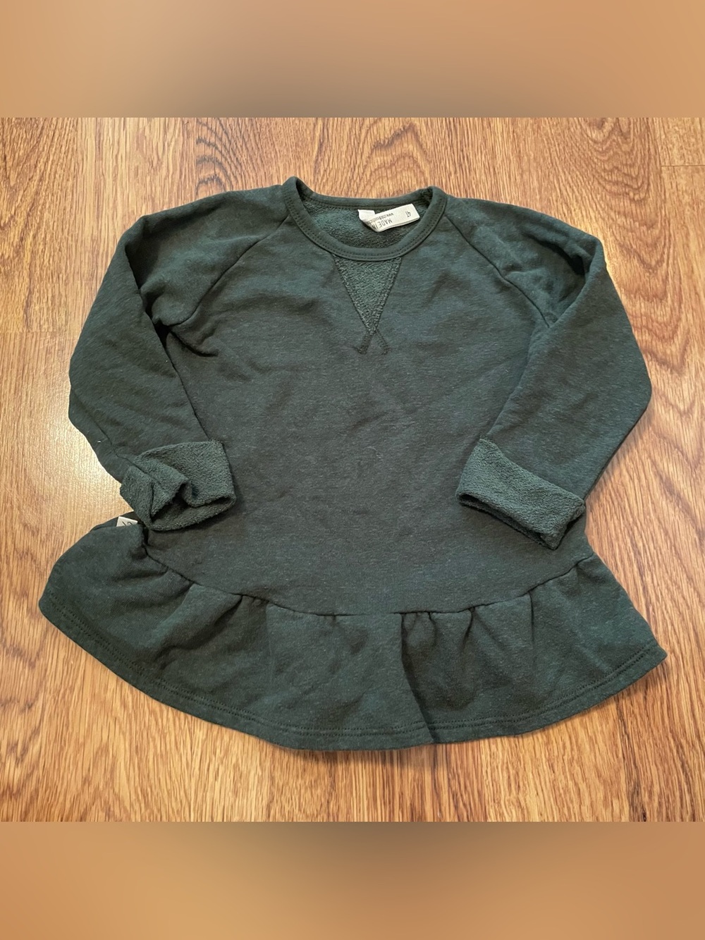 Childhoods Girls' Dark Green Peplum Sweatshirt Top
